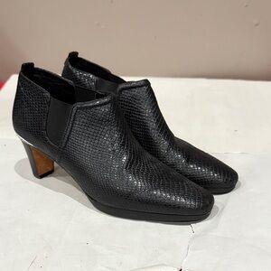 Brighton Black Textured Ankle Booties